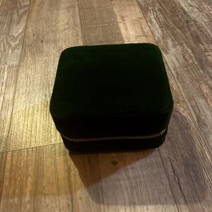Emerald Velvet Travel Jewelry Case